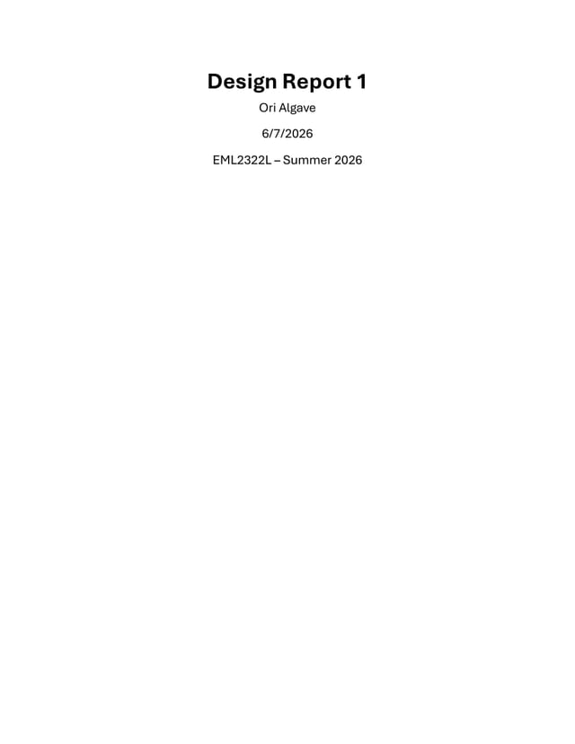 First page of Air-Engine Mixer, Design Report 1 (Concept Design)