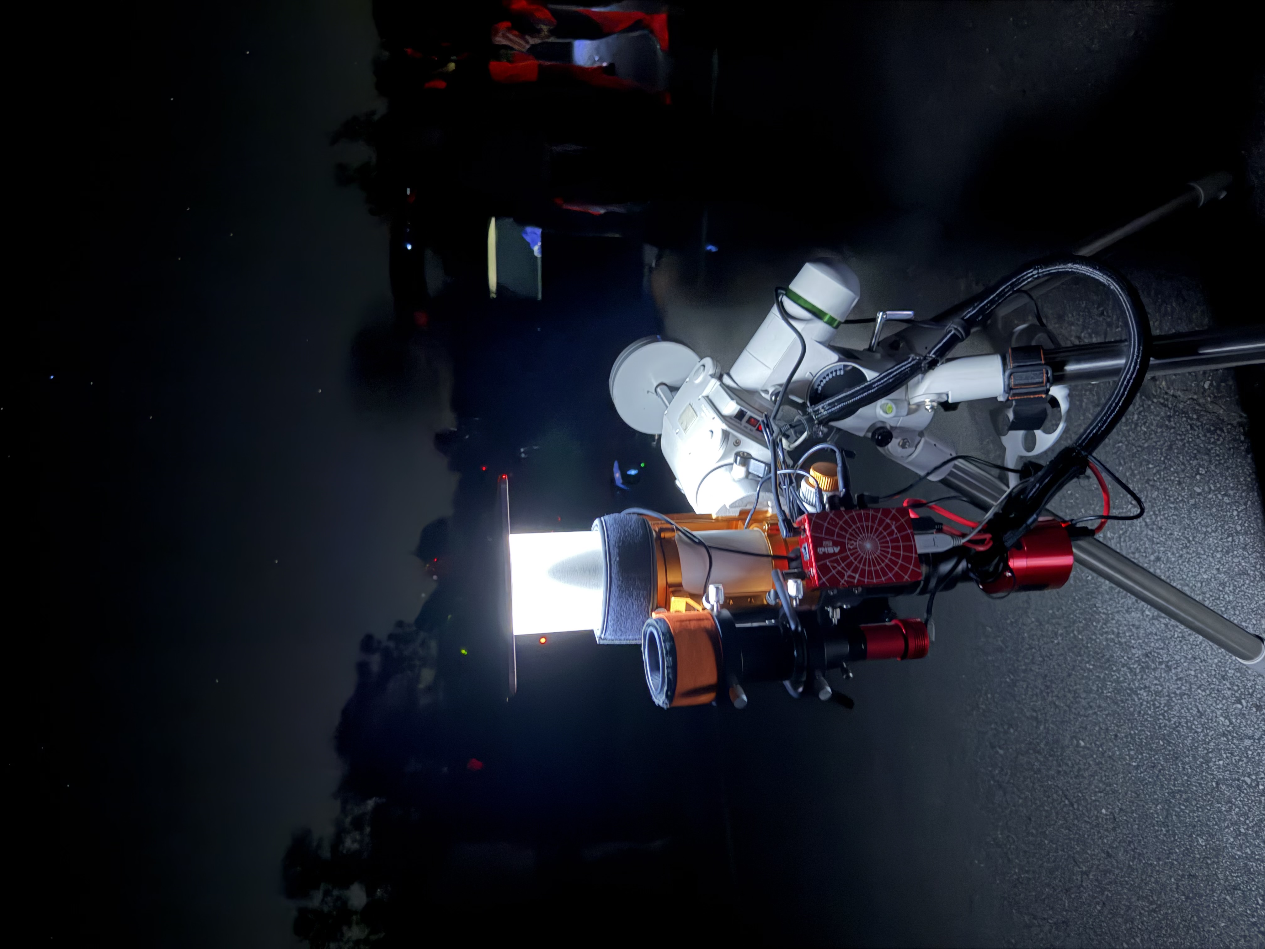 Ori's telescope and astrophotography setup under the night sky