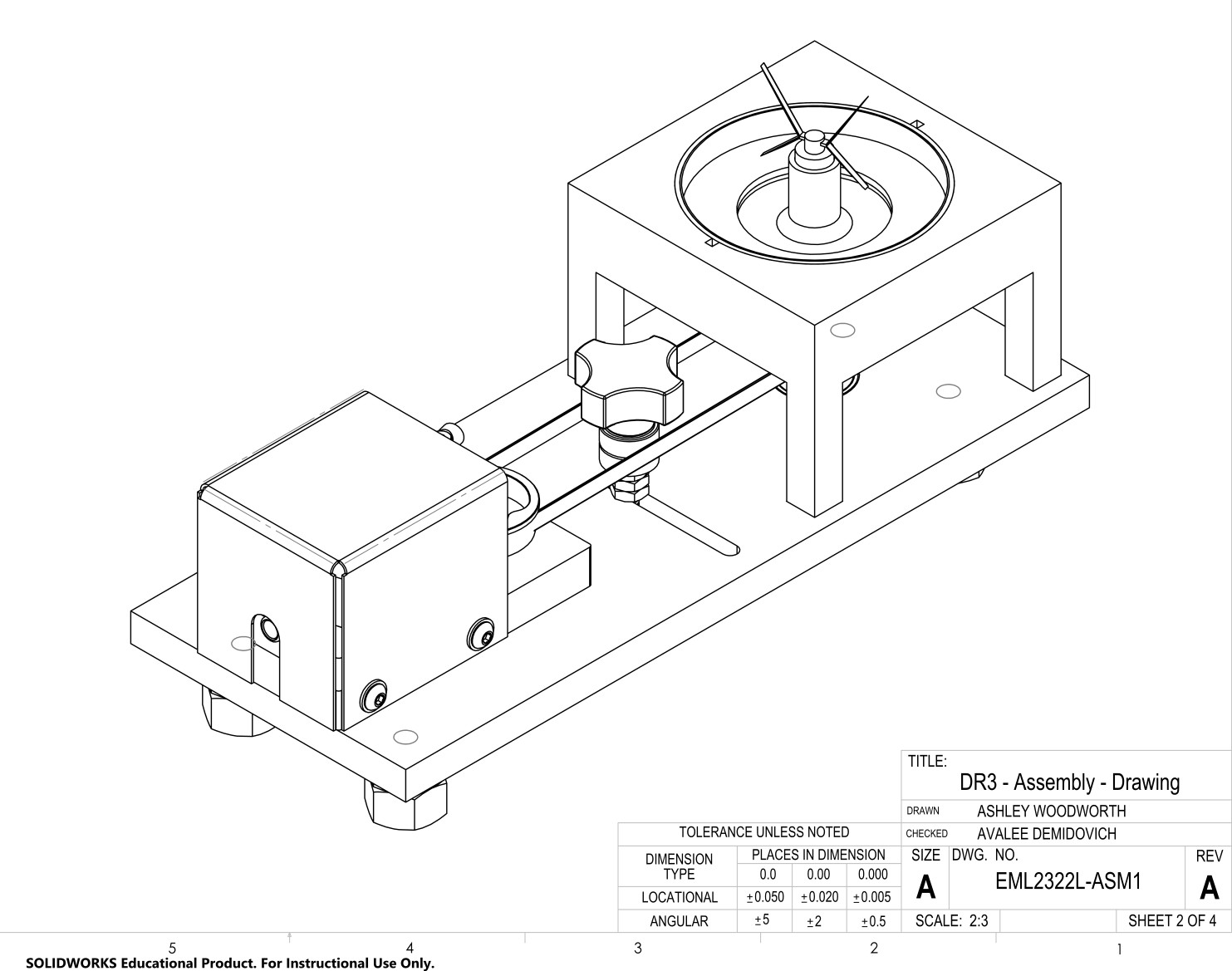 SolidWorks isometric assembly drawing of the complete air-engine mixer