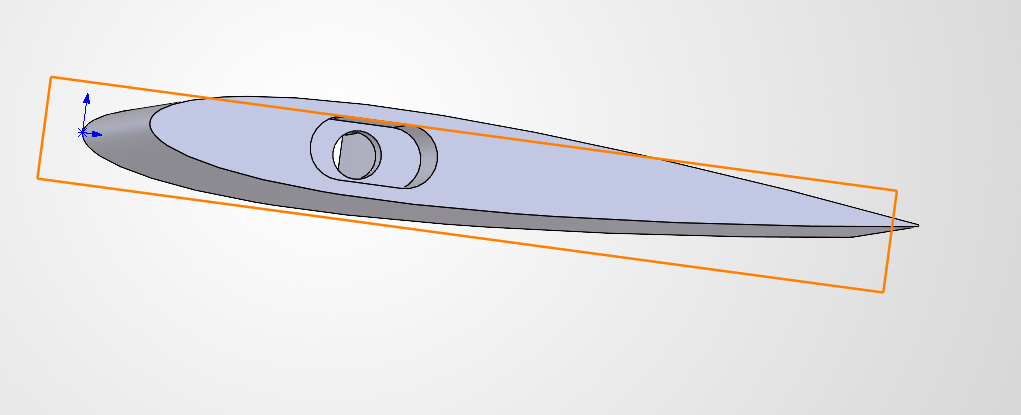 CAD side profile of a fin designed for water tunnel testing