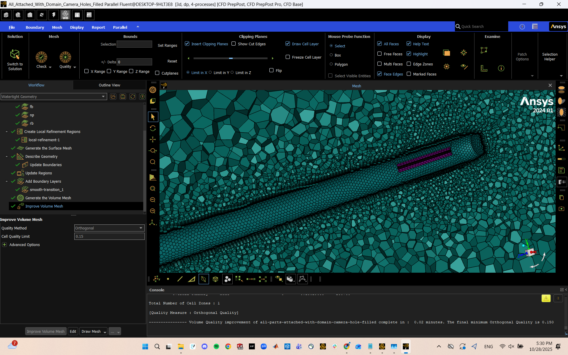 ANSYS Fluent mesh refinement around the Swamp Launch rocket CFD geometry