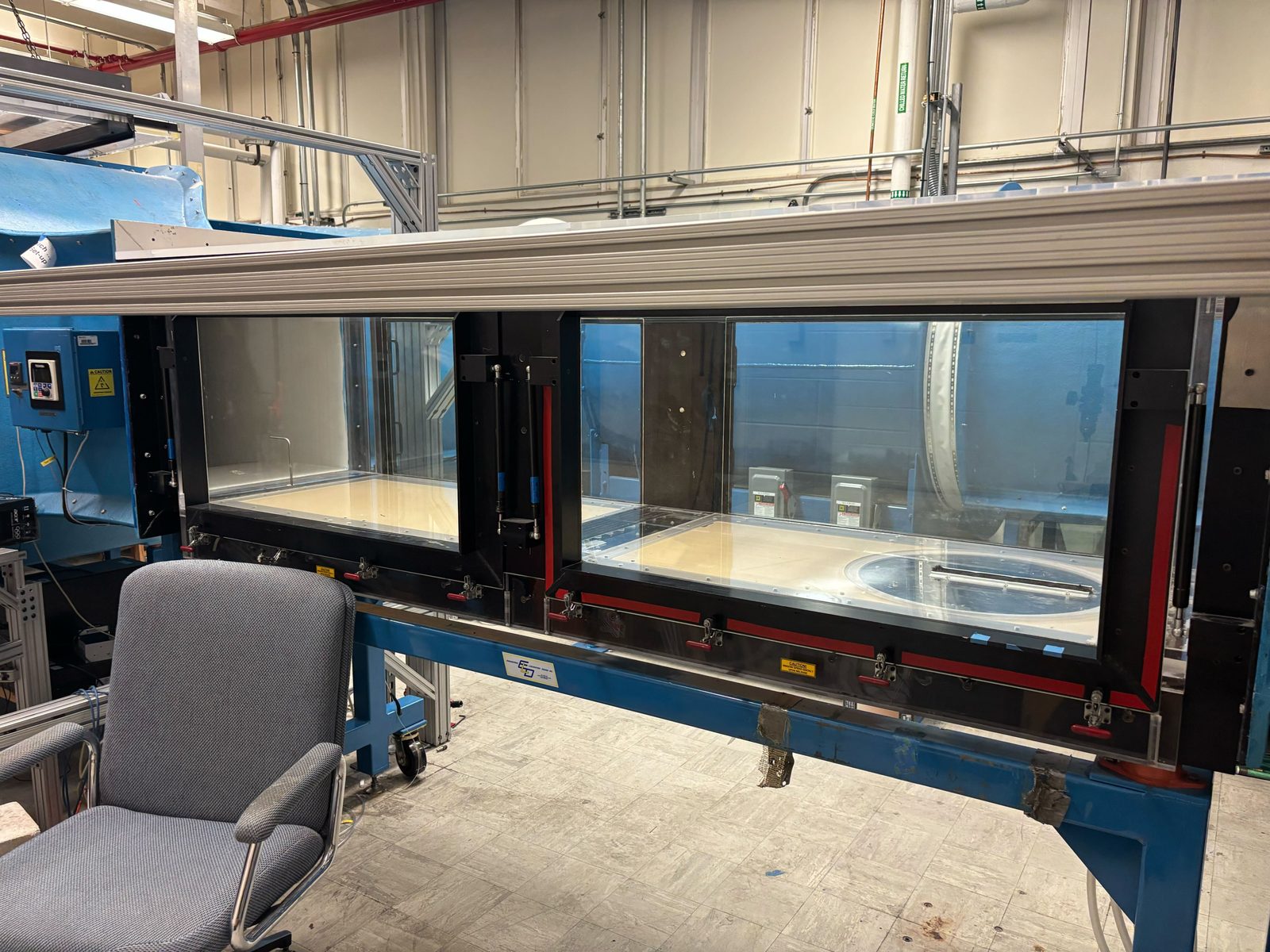 Full side view of the subsonic wind tunnel used to test the Swamp Launch rocket