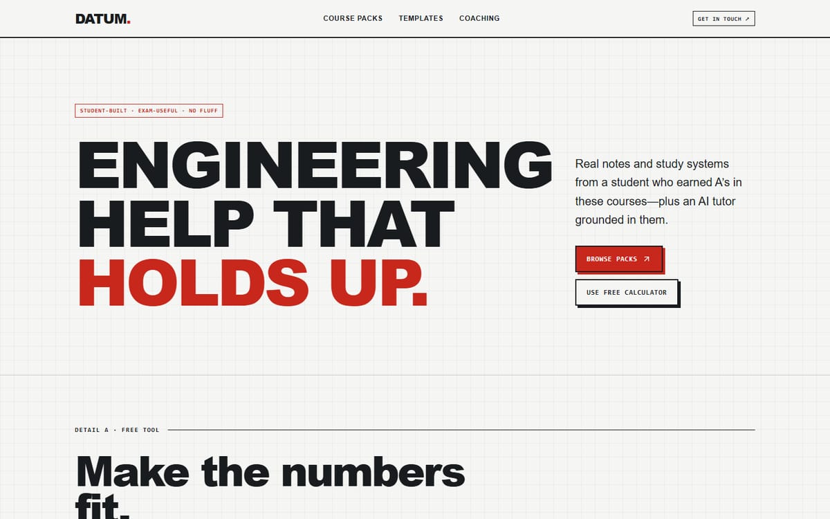 Screenshot of DATUM
