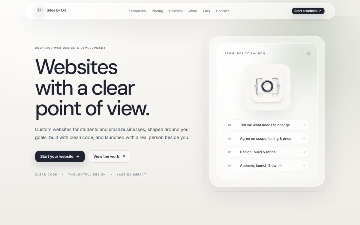 Screenshot of Sites by Ori