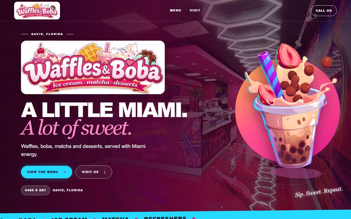 Screenshot of Waffles & Boba